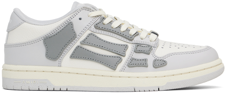 Gray & White Skel Top Low Sneakers