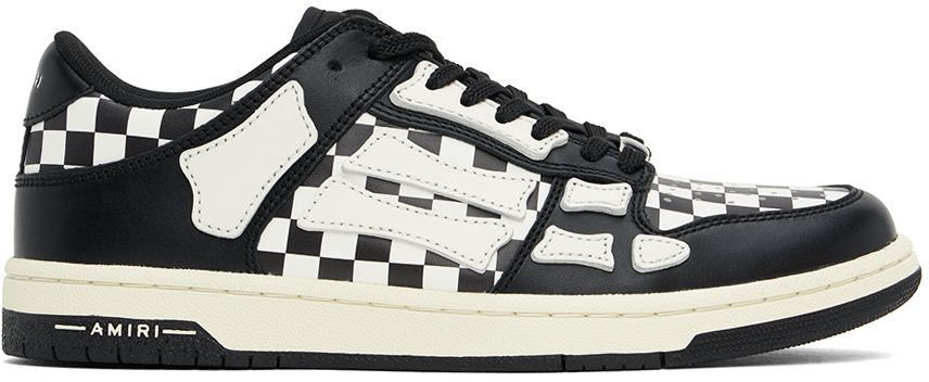 AMIRI: Black & White Checkered Skel Top Low Sneakers | SSENSE