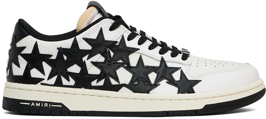 Shop Amiri White & Black Stars Low Sneakers