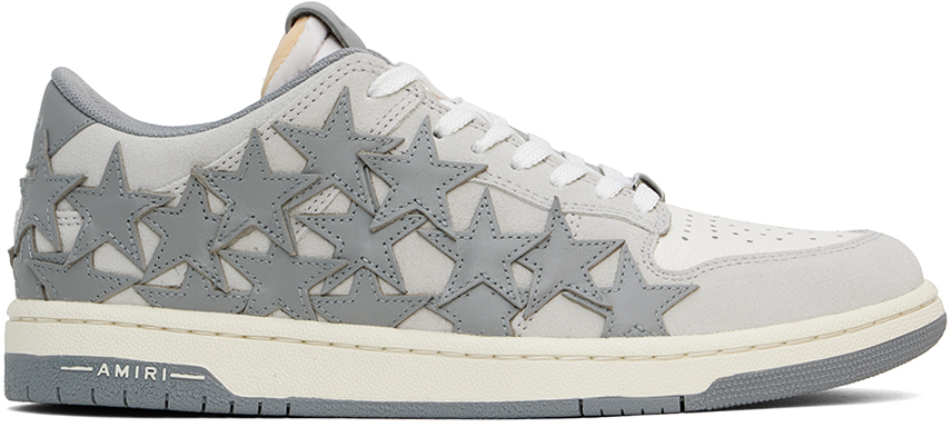 Gray & White Stars Low Sneakers