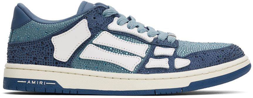 スニーカー CRYSTAL SEKL TOP LOW Blue Crystal Skel-Top Low Sneakers by AMIRI on Sale