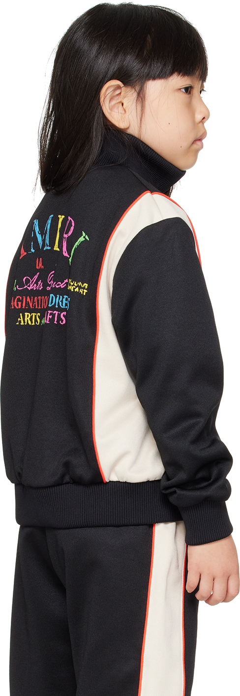 Amiri Kids Black 'arts District' Track Jacket In Black