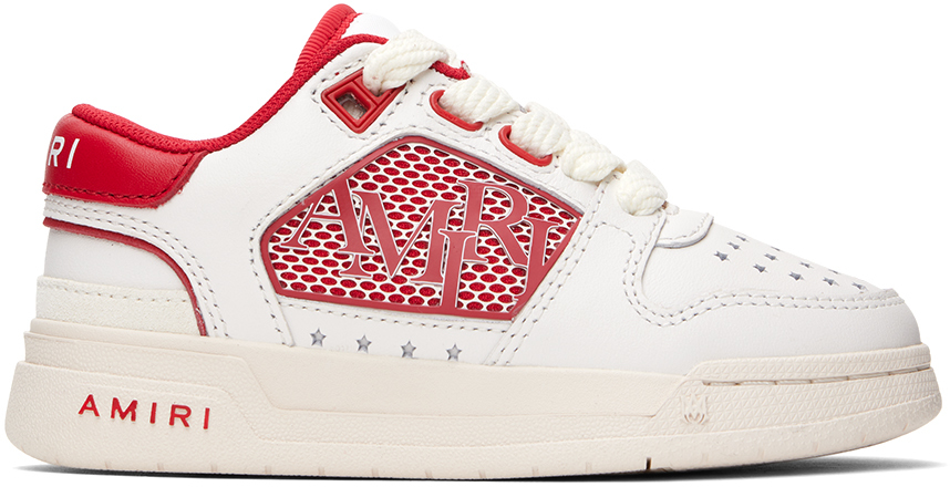Amiri Kids White & Red Classic Low Sneakers In White Red