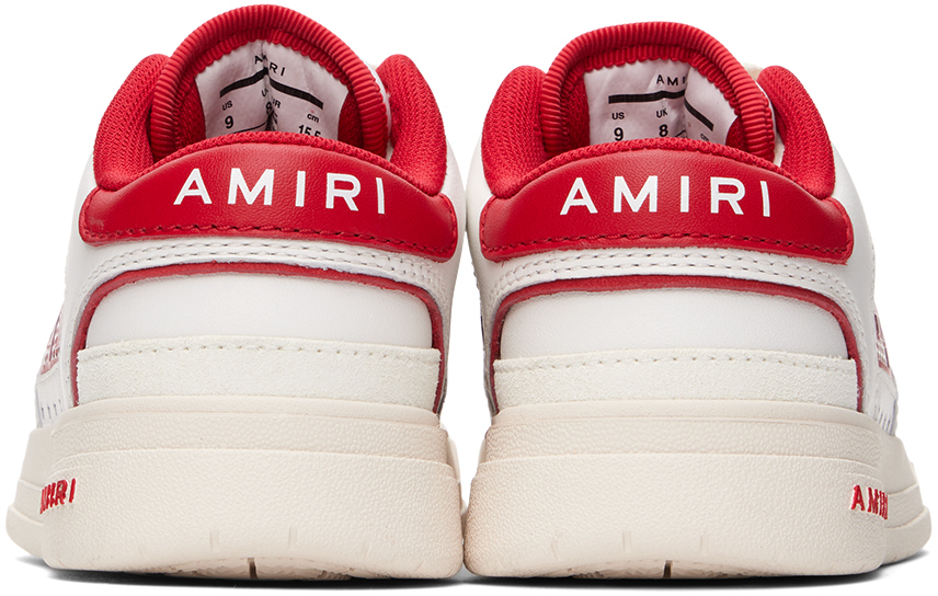 Amiri Kids White & Red Classic Low Sneakers In White Red