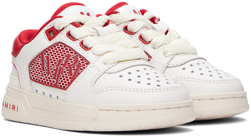 Amiri Kids White & Red Classic Low Sneakers In White Red