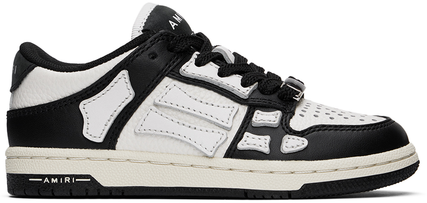 Amiri Kids Black & White Skel Top Low Sneakers In Black White