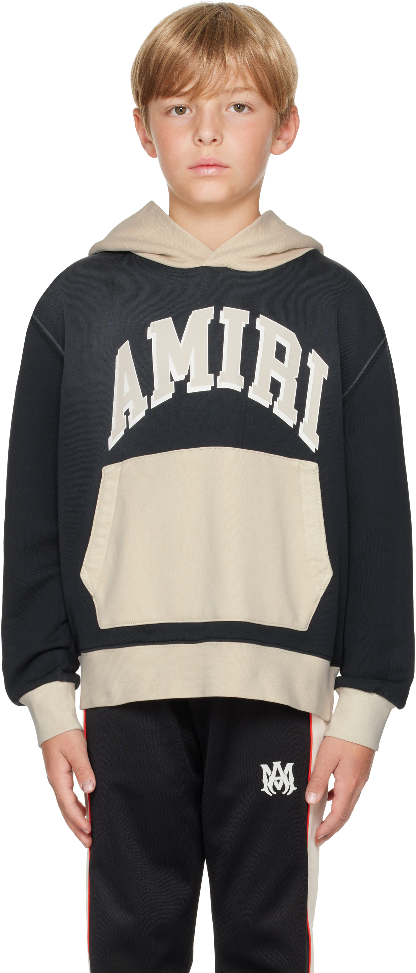 Amiri Kids Black & Beige '' Collegiate Hoodie