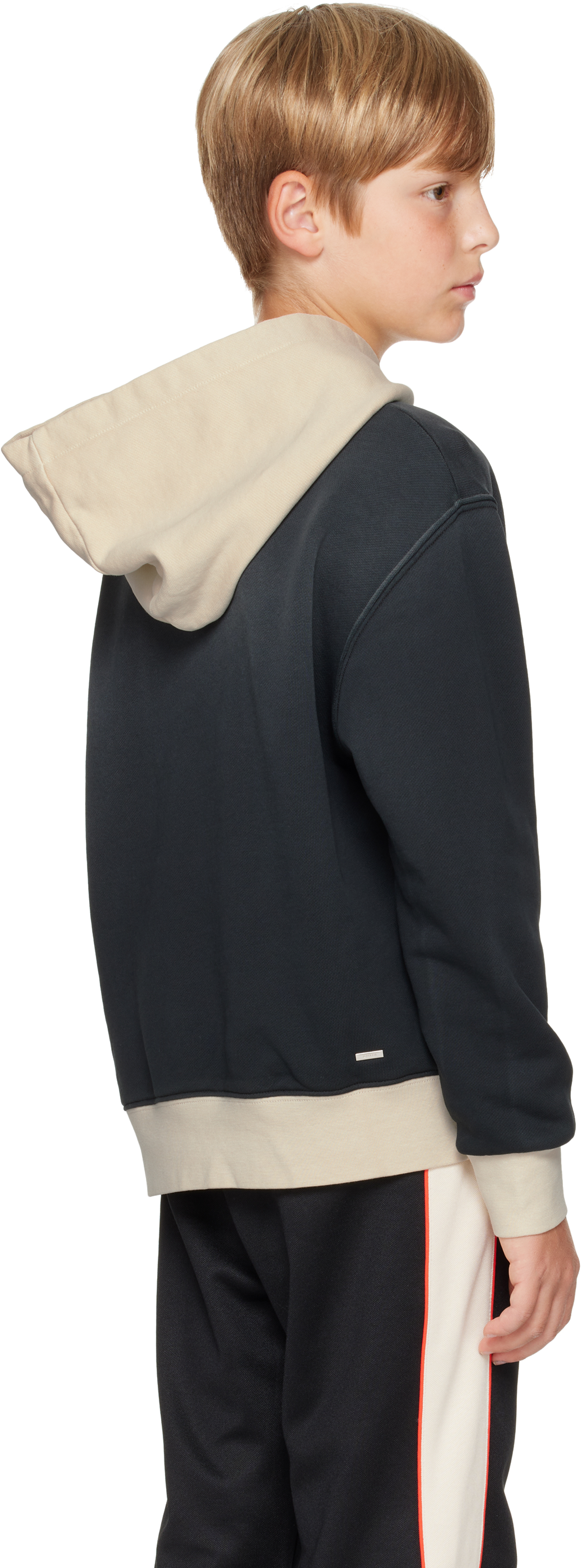 Amiri Kids Black & Beige '' Collegiate Hoodie In Black