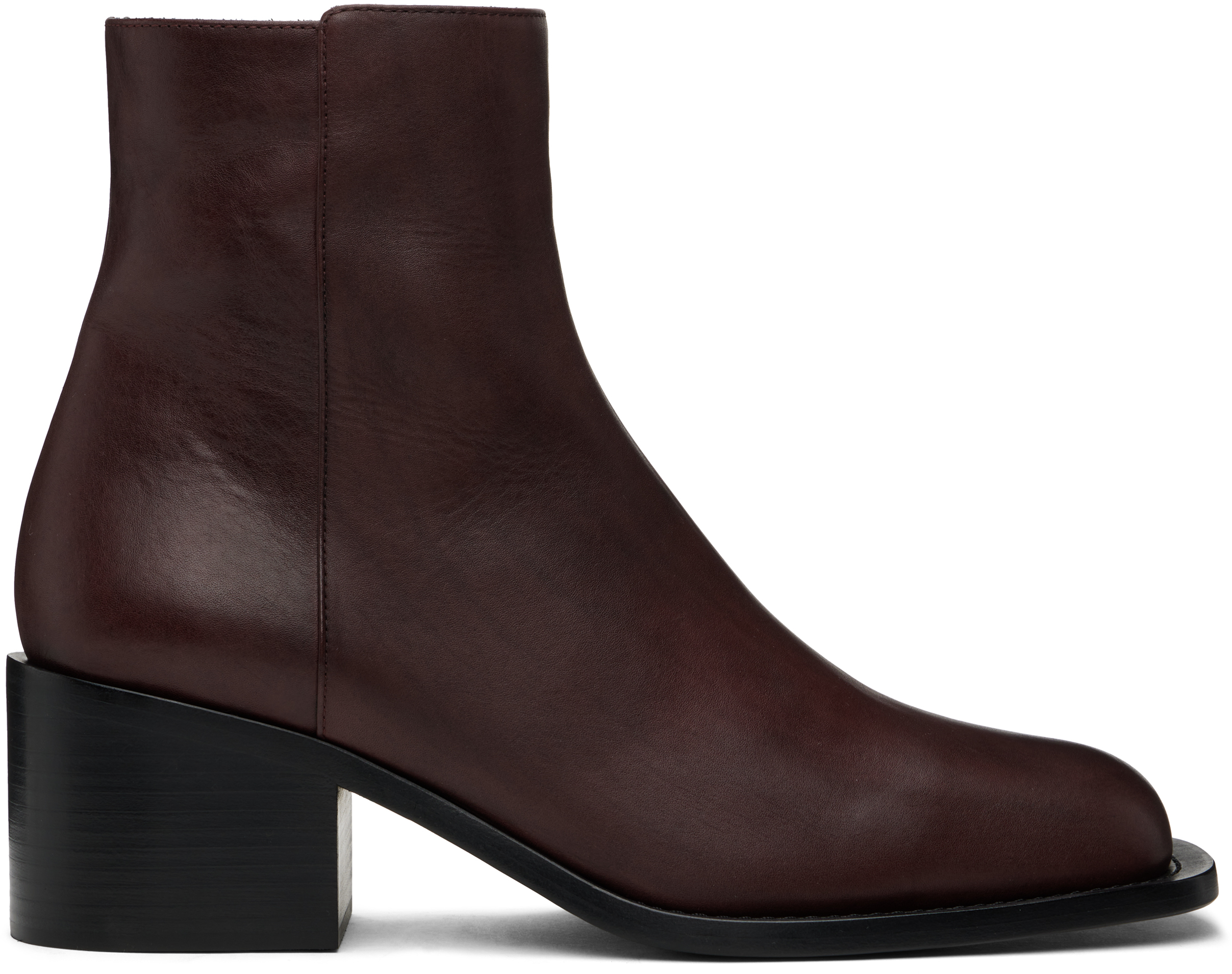 Burgundy Night Version Square Toe Franky Boots