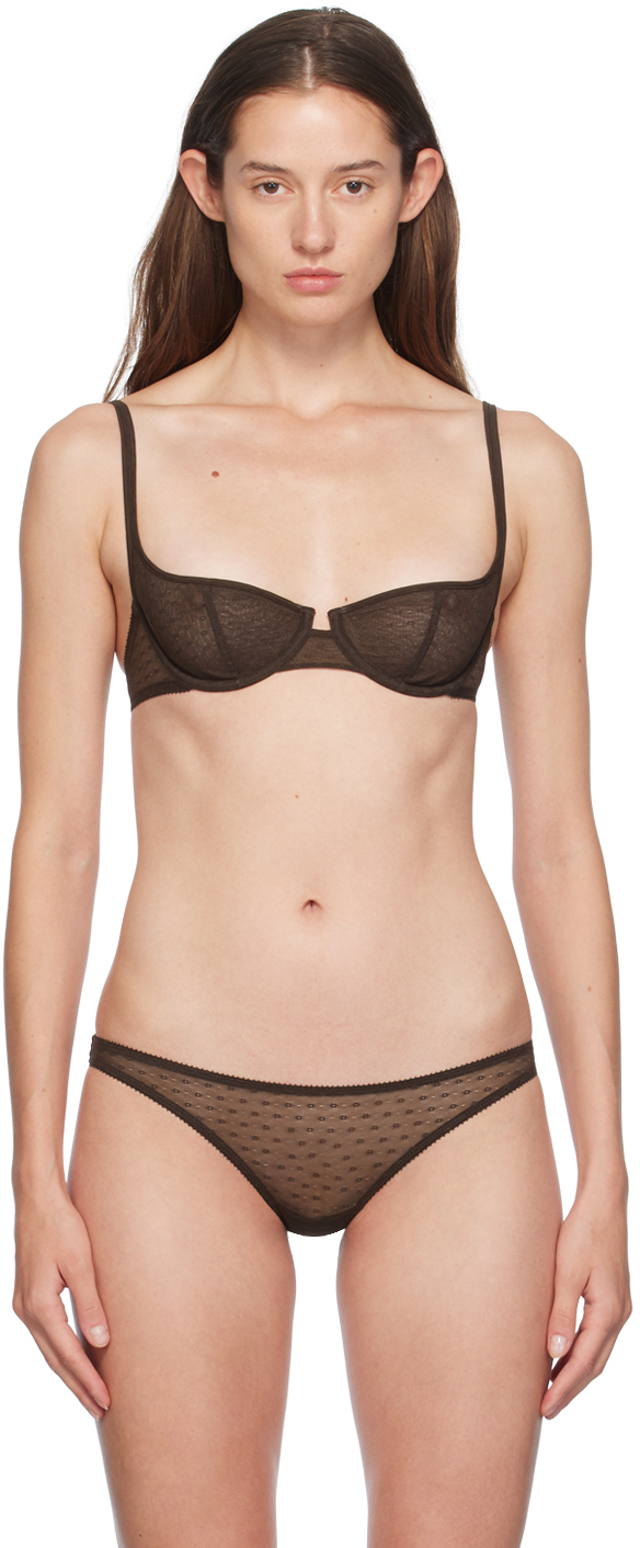 Shop Yasmine Eslami Brown Joanne Bra In Chocolate