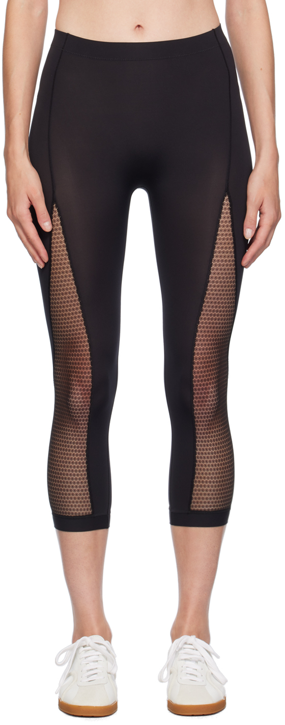 【関税込み】Yasmine Eslami ブラック Lou スポーツレギンス Black Lou Leggings by Yasmine Eslami on Sale