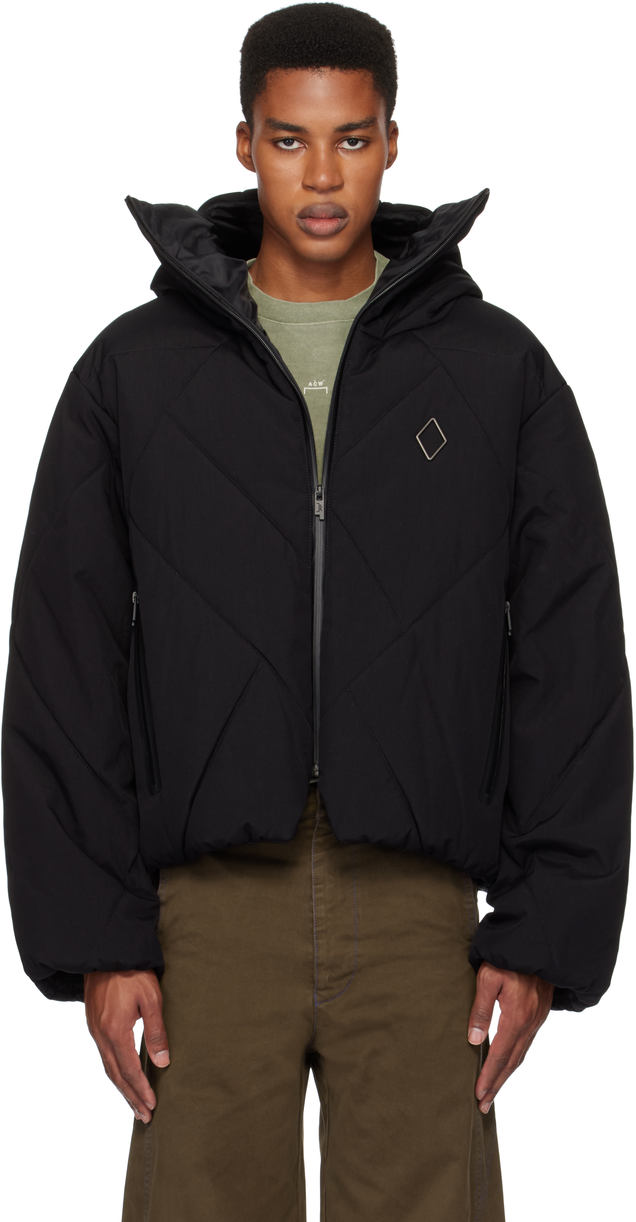 Black Shiro Hooded Puffer Jacket by A COLD WALL on Sale