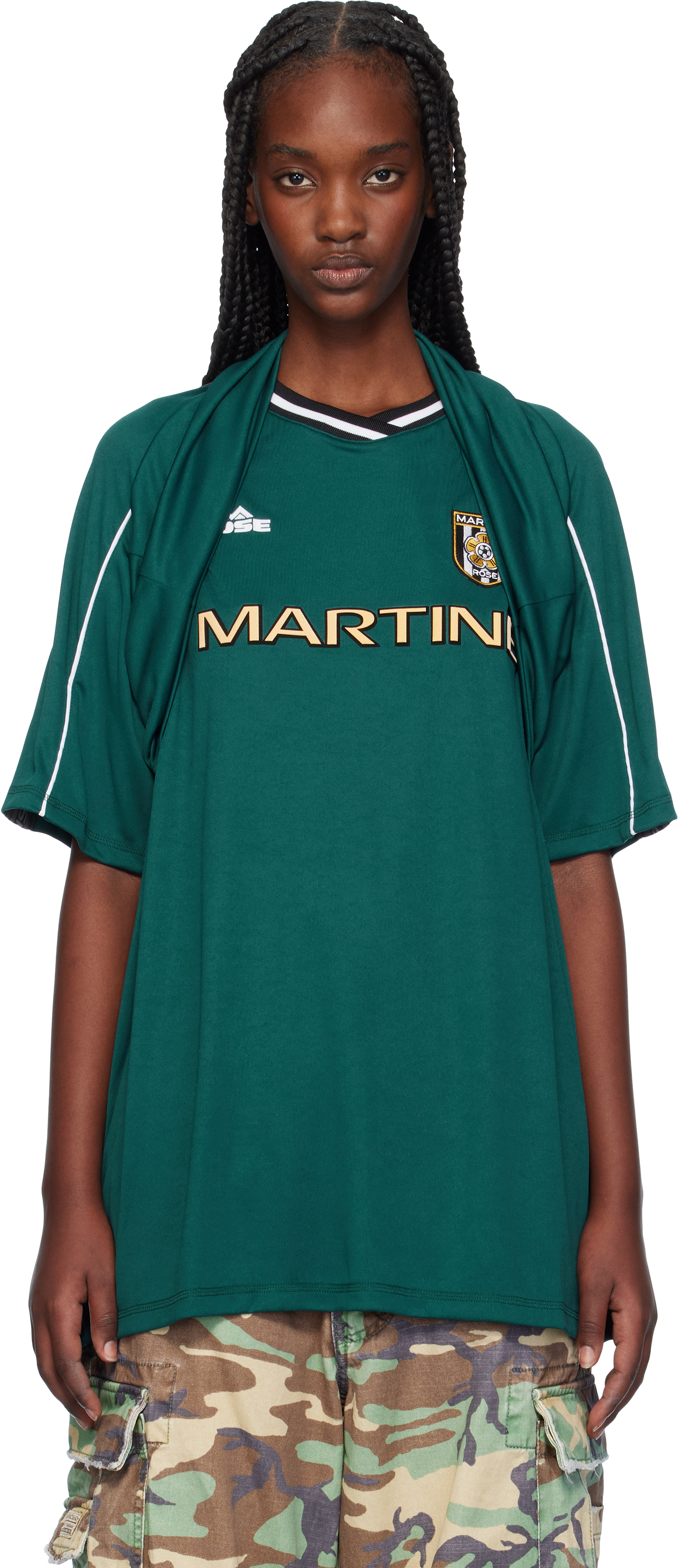 Shop Martine Rose Green Celebration Football T-shirt In Grn Green