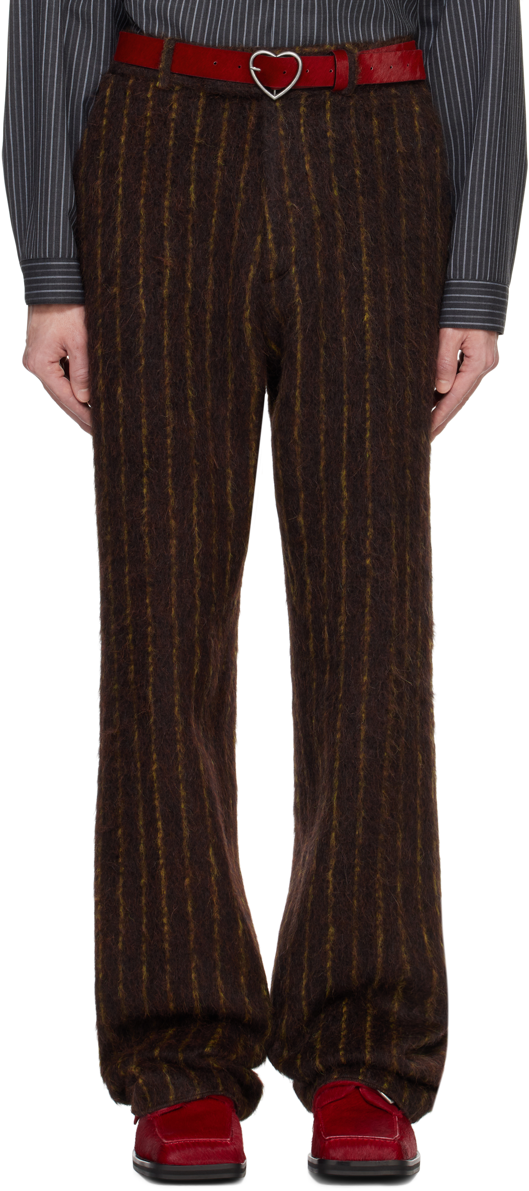 Brown Tailored Relaxed Fit Trousers