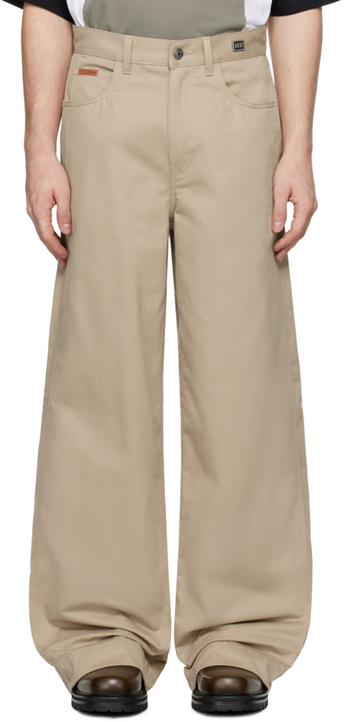 Shop Martine Rose Beige Sports Chino Trousers