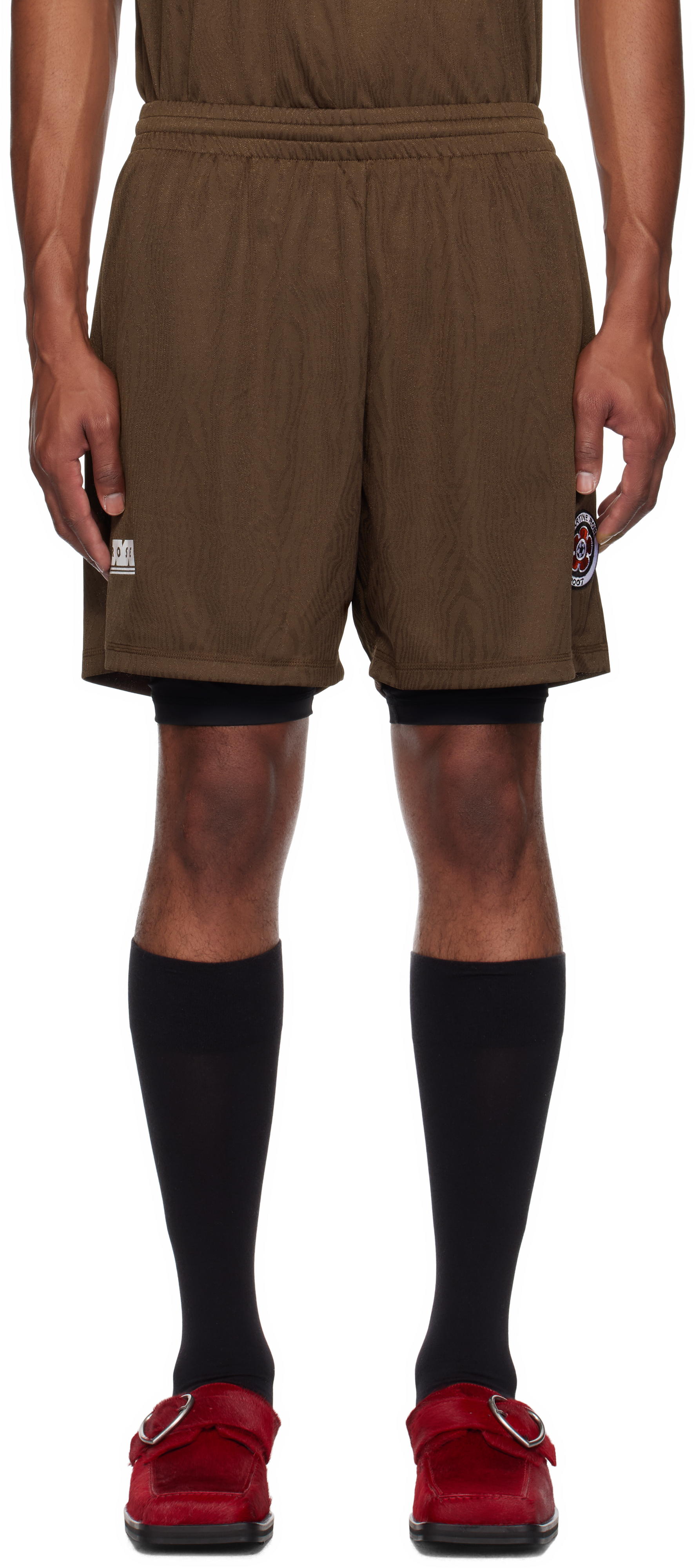 Brown Double Football Shorts