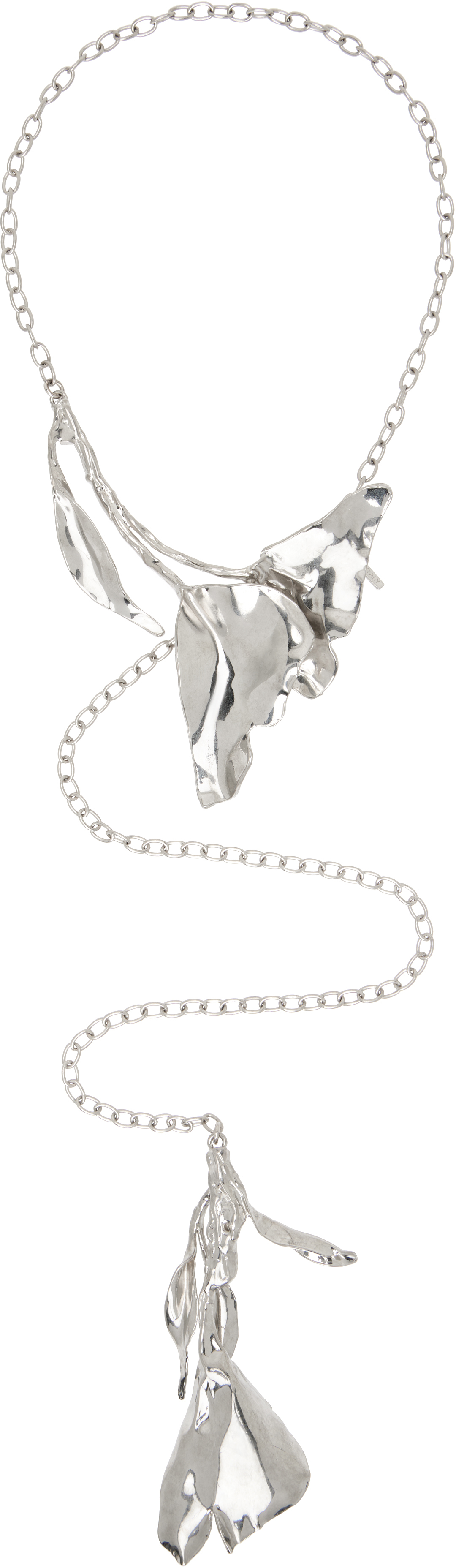 Silver Abstract Floral Necklace