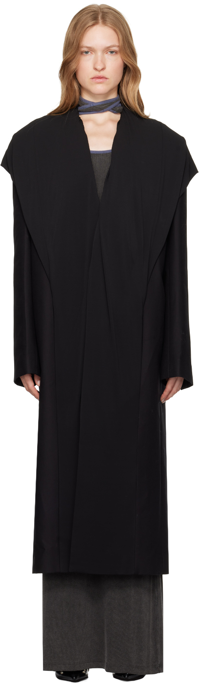 Shop Y/project Black Draped Hood Coat