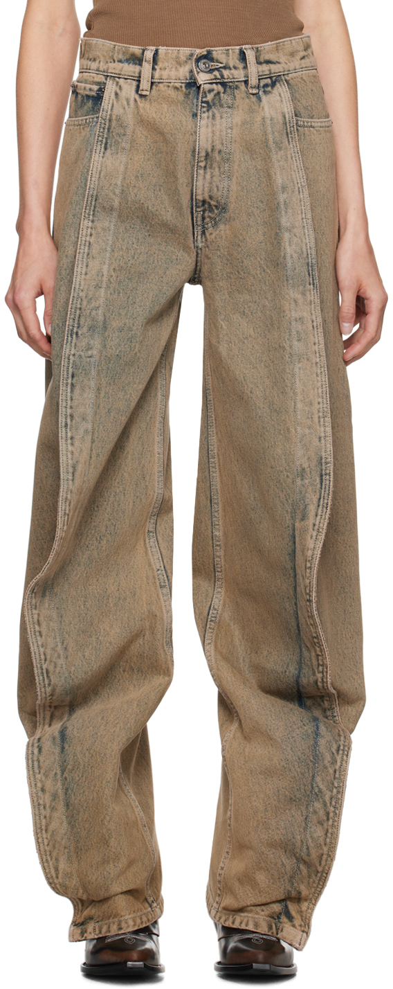 Y/PROJECT BEIGE BANANA JEANS 