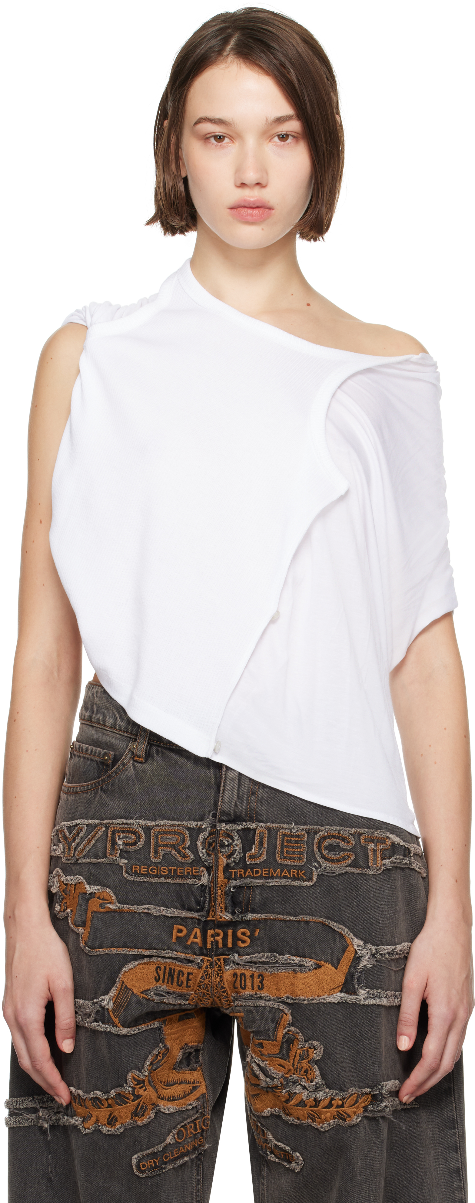 Shop Y/project White Insert Scarf Tank Top