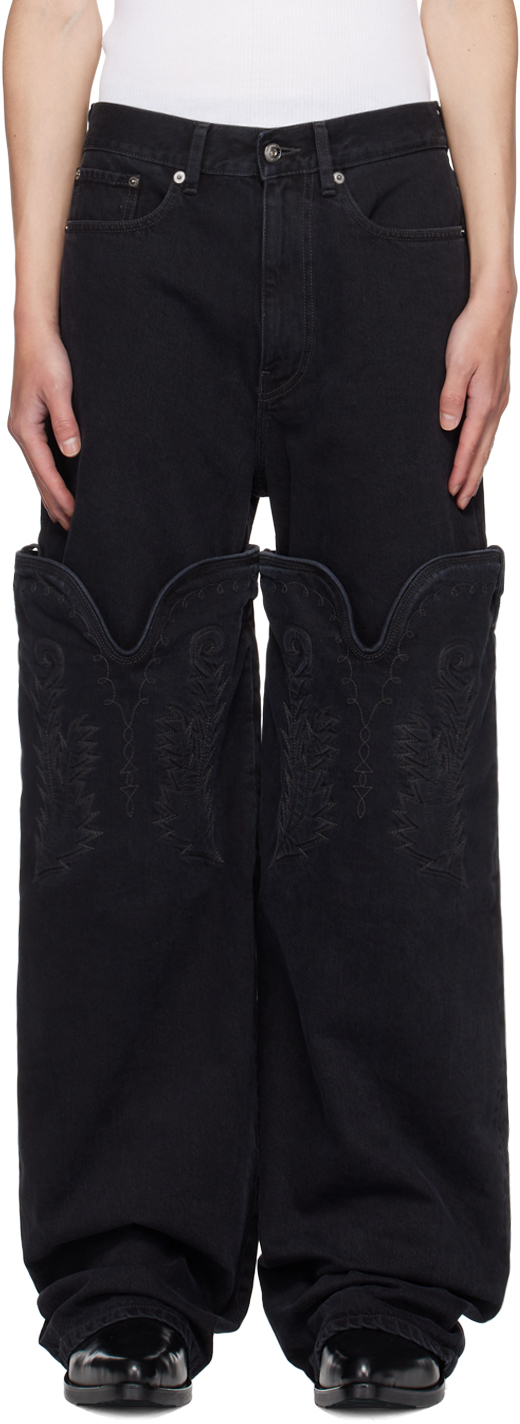 Black Classic Maxi Cowboy Cuff Jeans