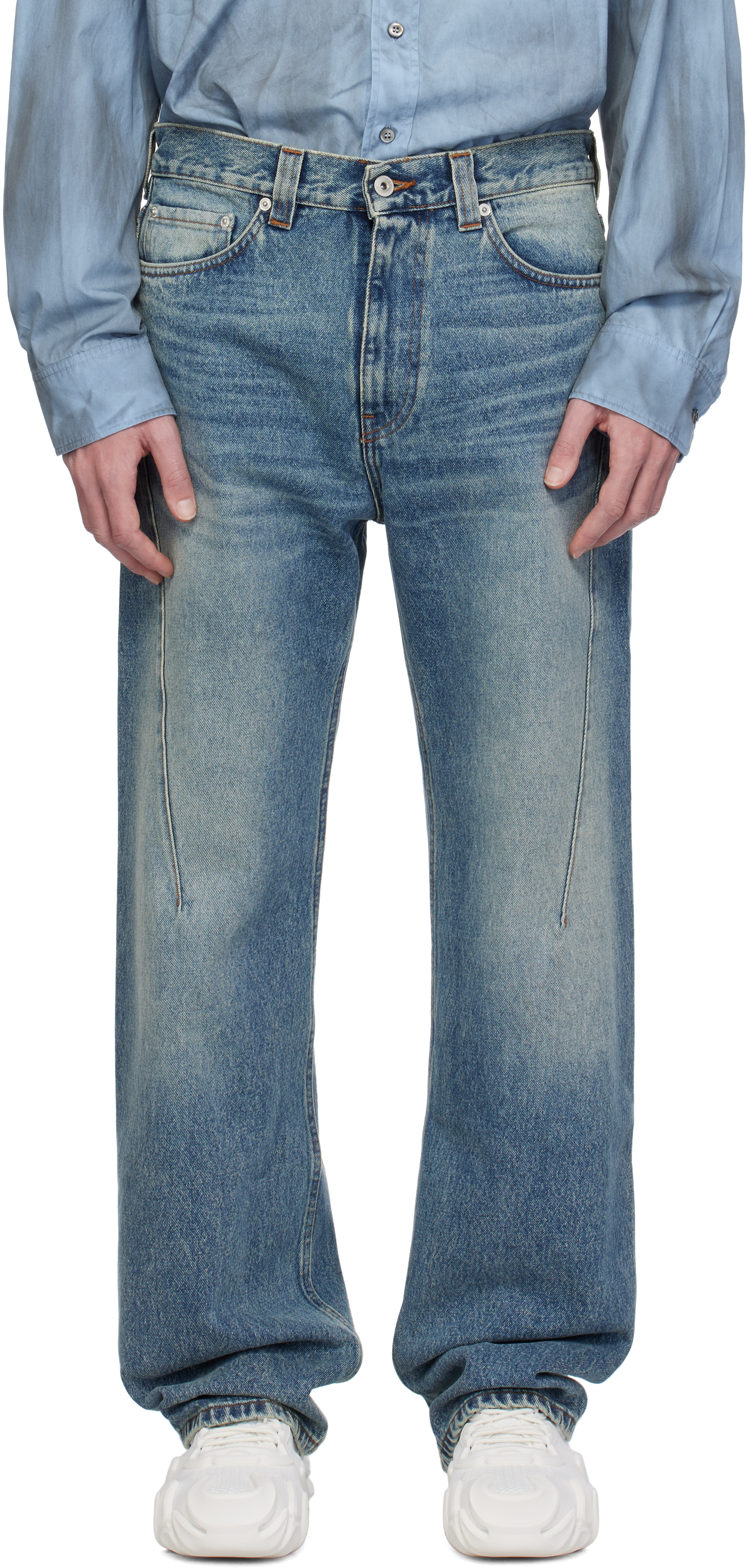 Y/project Blue Paris' Best Jeans In Evergreen Vintage Bl