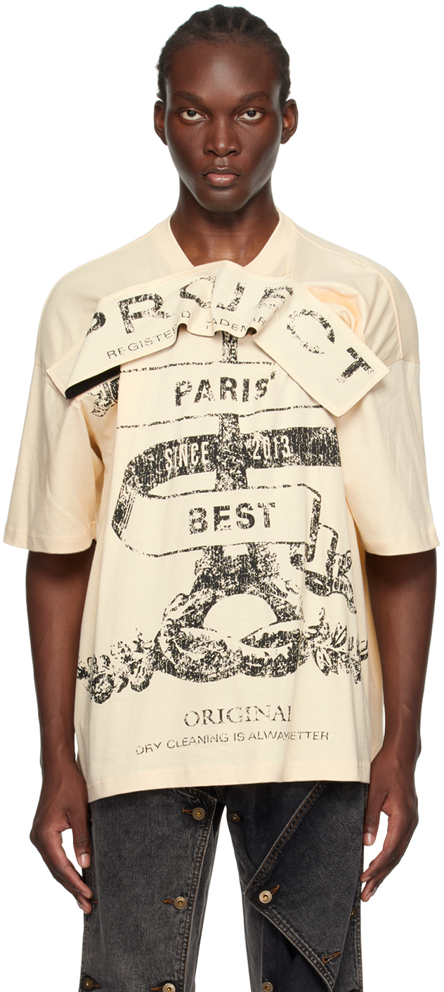 Beige Velcro 'Paris' Best' T-Shirt