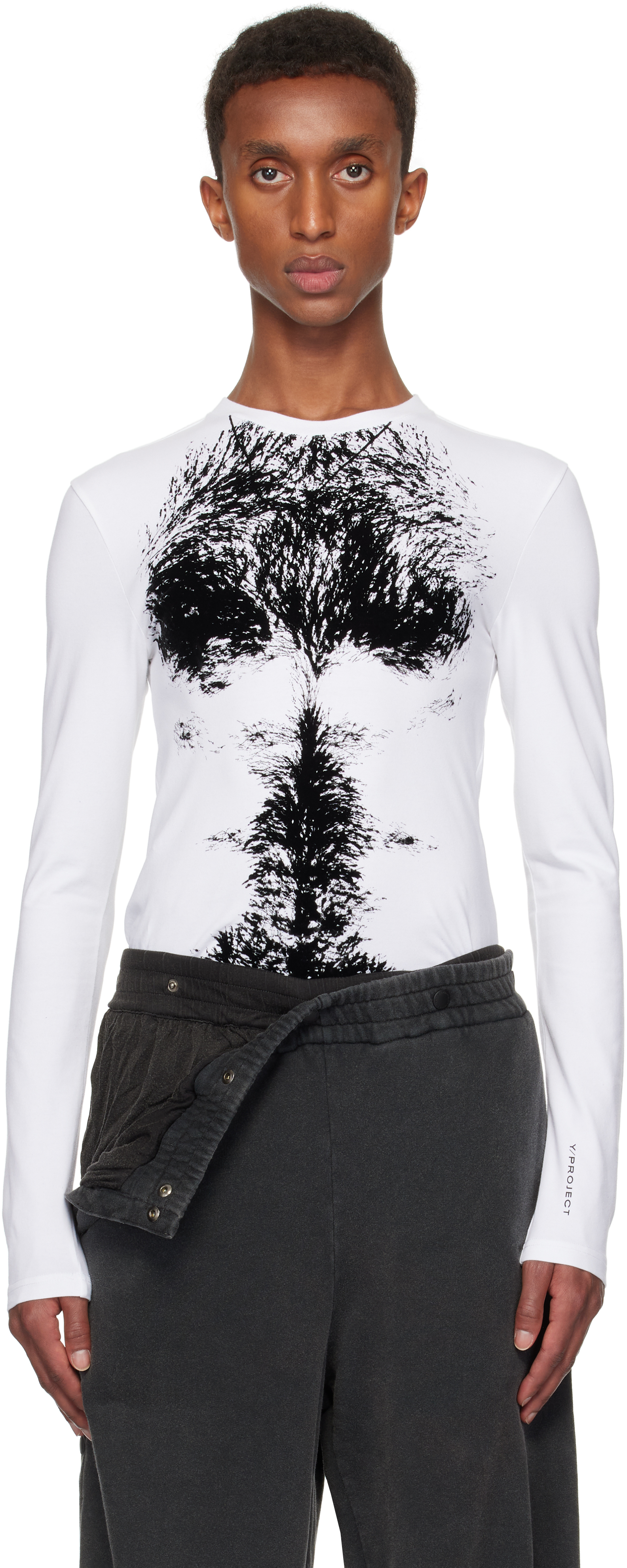 White Hairy Chest Long Sleeve T-shirt