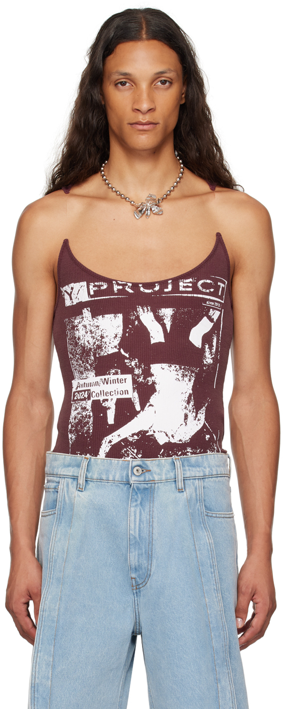 Shop Y/project Burgundy Invisible Strap Tank Top