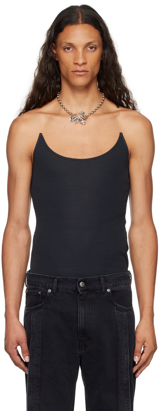 Shop Y/project Black Invisible Strap Tank Top In Vintage Black