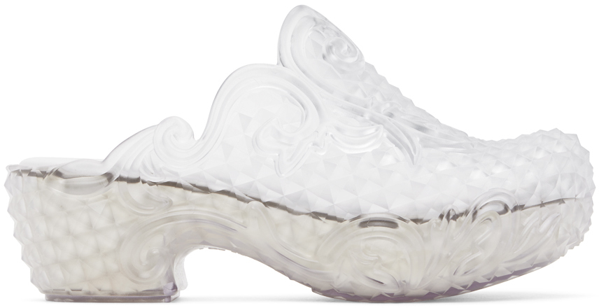 Shop Y/project Transparent Melissa Edition Court Clogs In Clear/white Bb000