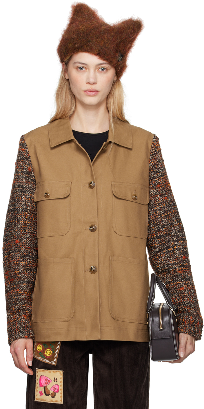 【関税込み】Anna Sui タン Barn ジャケット Anna Suiのタン Barn ジャケットがセール中