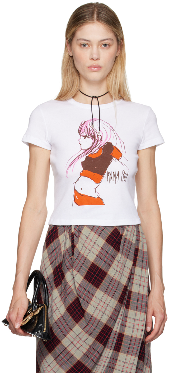 White 'Anna Sui Girl' T-Shirt