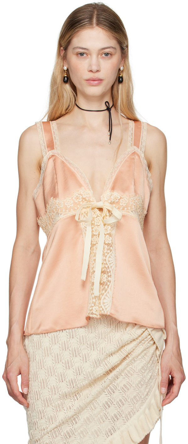 Pink Lace Trim Camisole