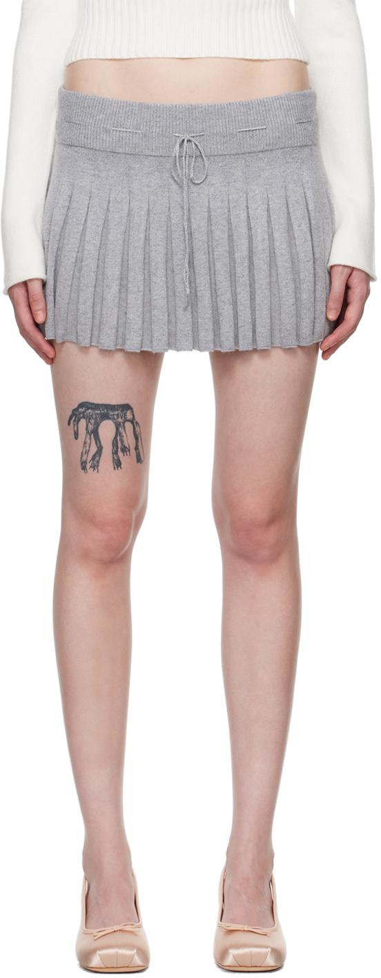 Guizio Gray Cielo Miniskirt In Heather Grey