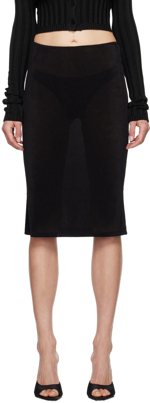 Black Selene Midi Skirt