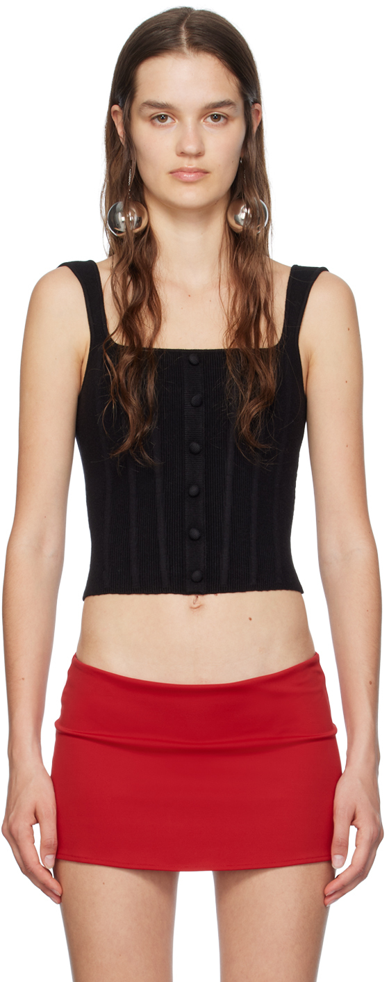 Black Full Length Knit Corset