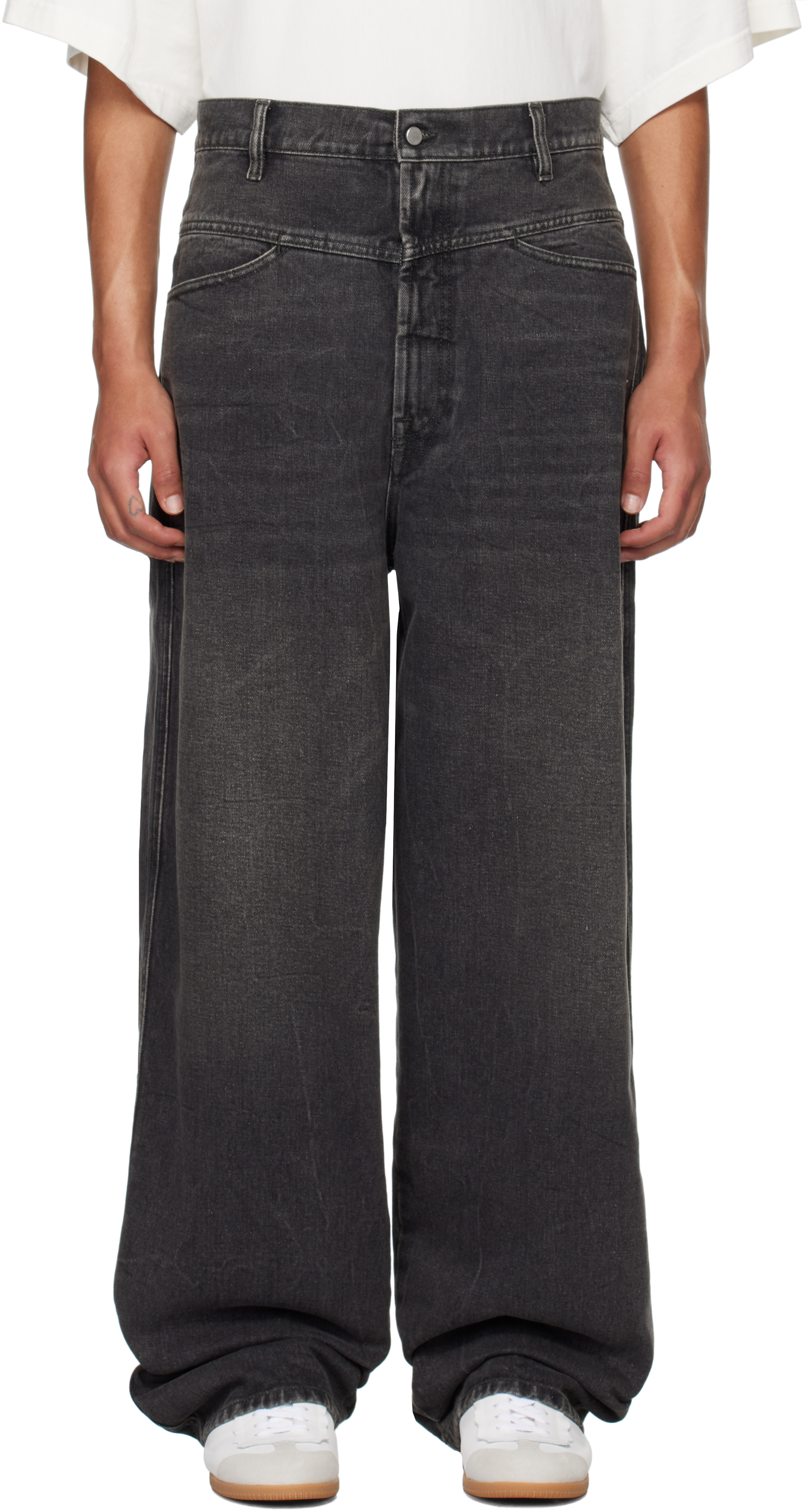 Hed Mayner Black Four-pocket Jeans In Hz139b-001