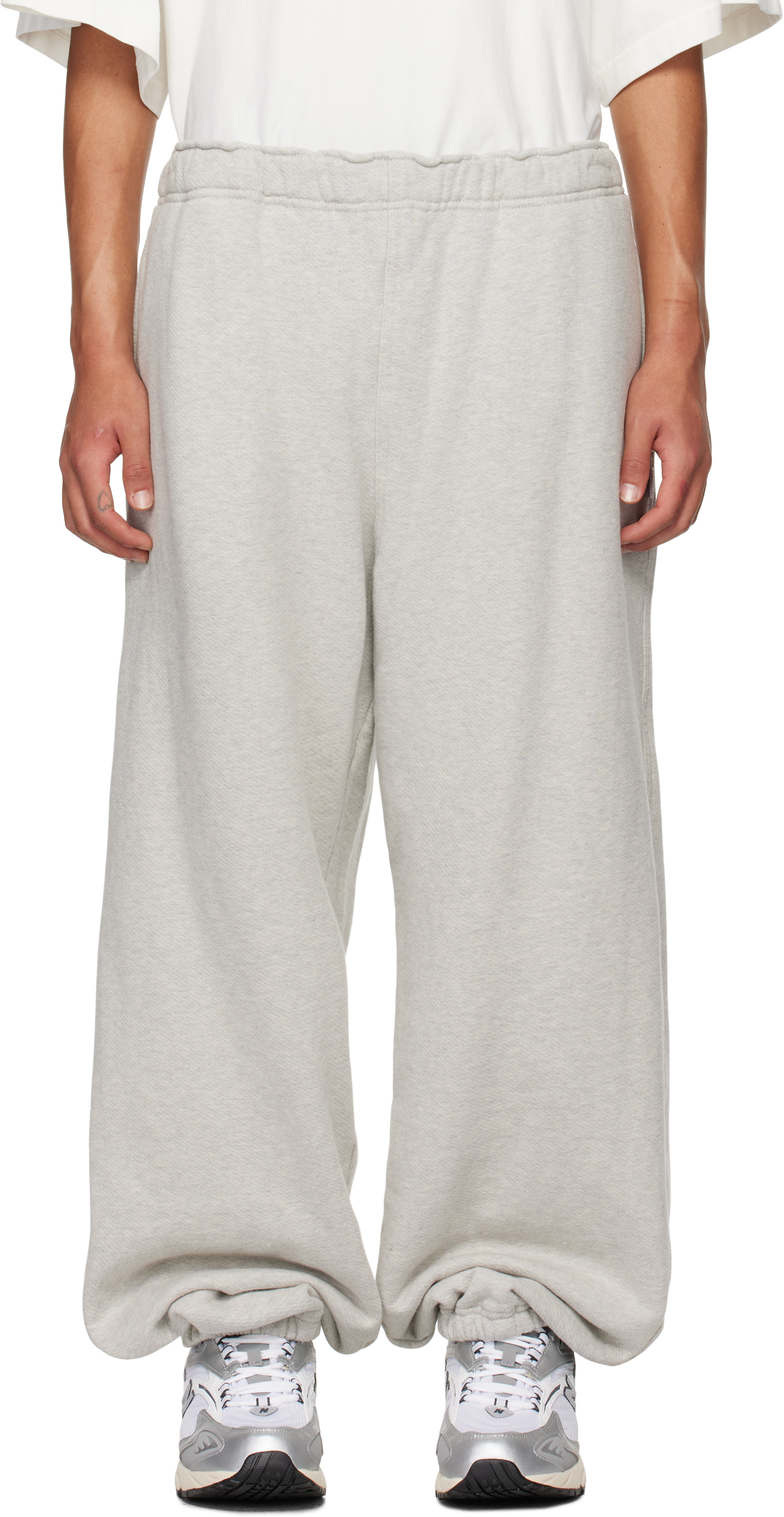 Hed Mayner Gray French Terry Sweatpants In Hz135-030