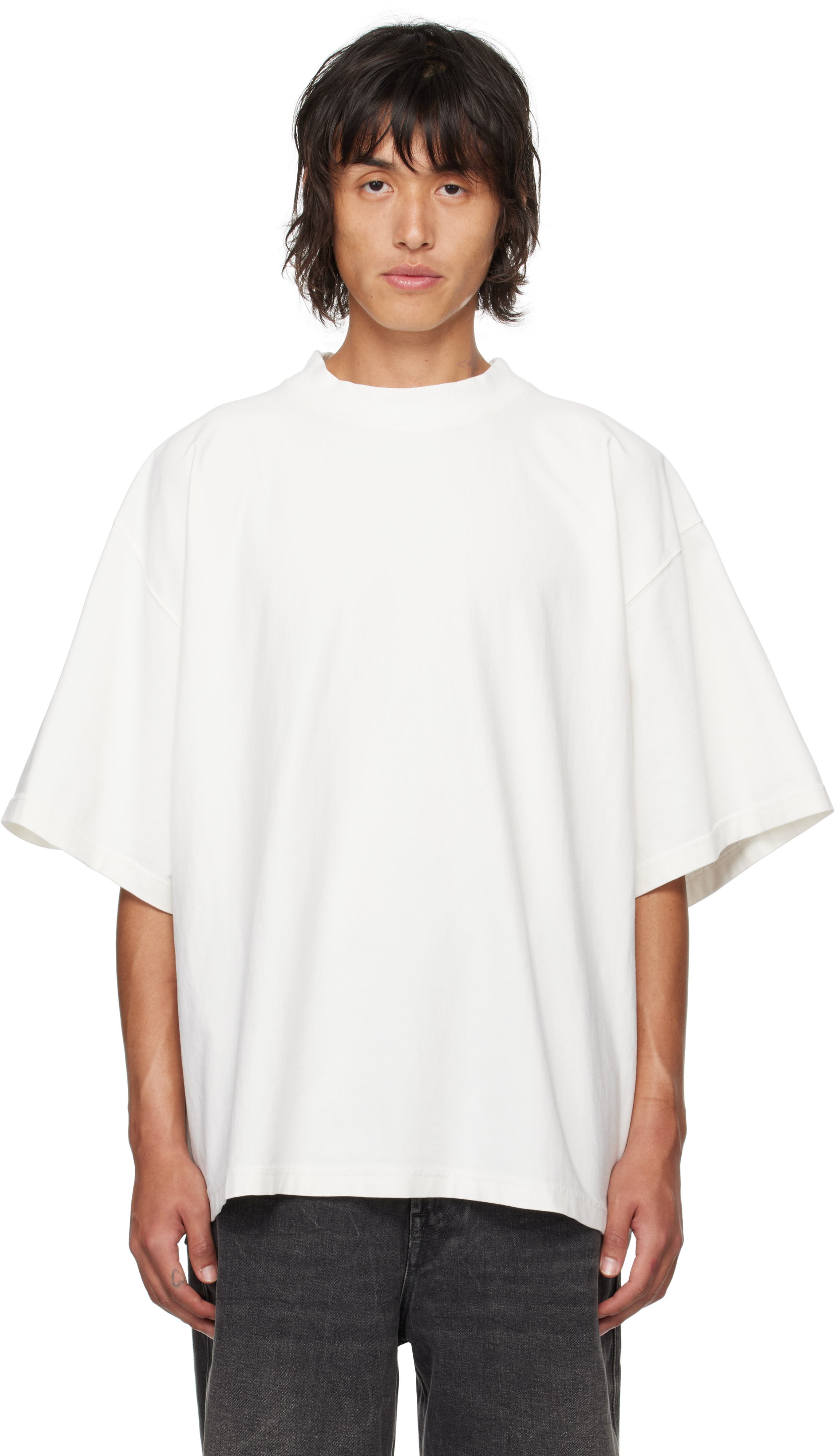 White Dropped Shoulders T-shirt