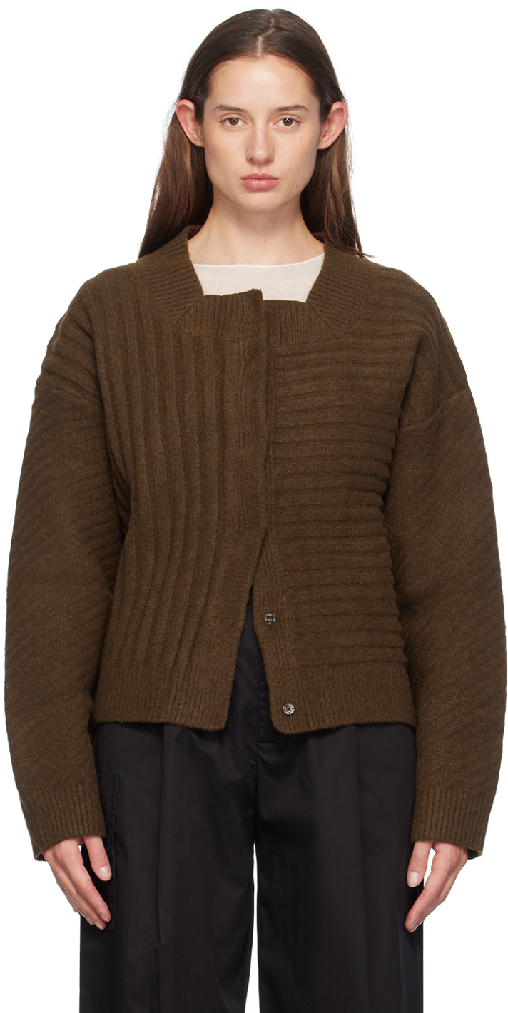 Brown OS Square Cardigan