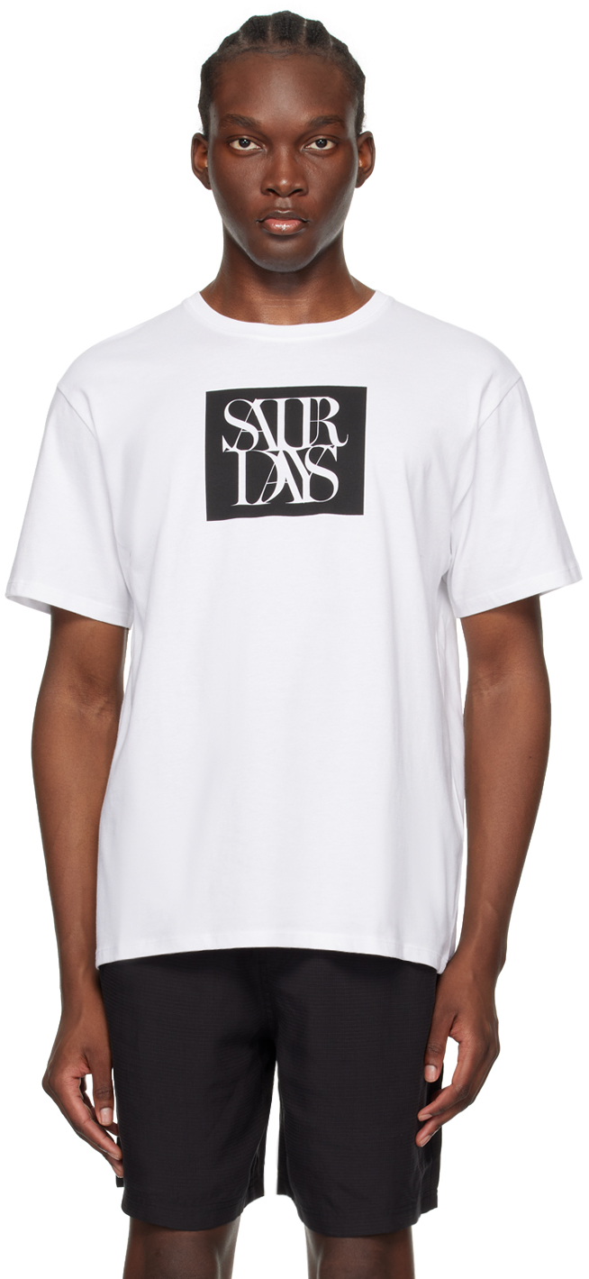 Shop Saturdays Surf Nyc White Miller Block Standard T-shirt