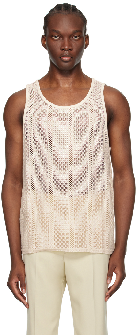 Shop Saturdays Surf Nyc Off-white Gabriel Tank Top In Ivory