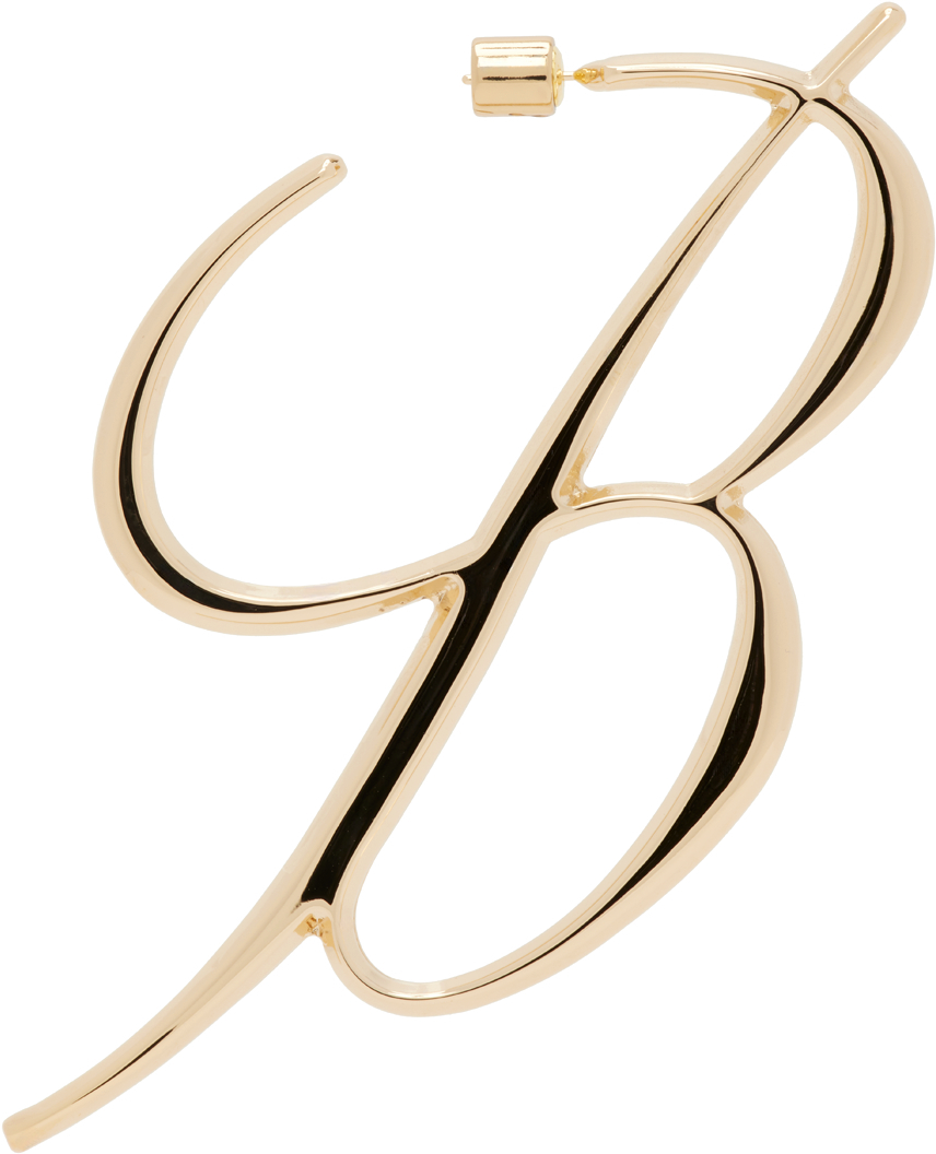 Gold B Monogram Single Earring