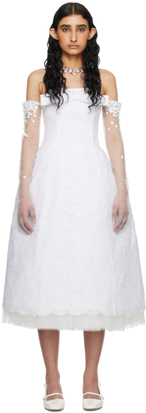 Shop Shushu-tong Ssense Exclusive White Layered Midi Dress In Wh100 White