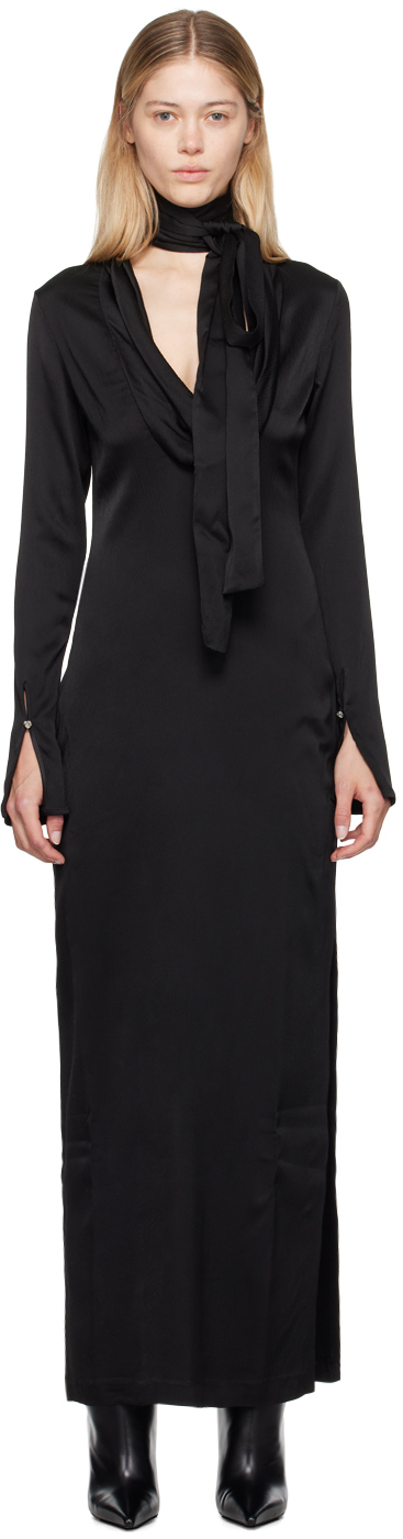 【関税込み】Blumarine ブラック カウルネック マキシワンピース Blumarineのブラック カウルネック マキシワンピースがセール中