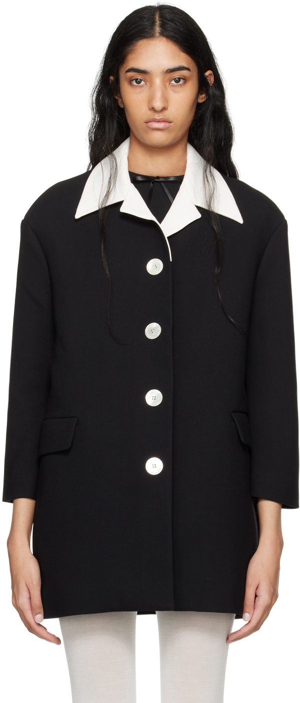 Black Retro Lapel Coat