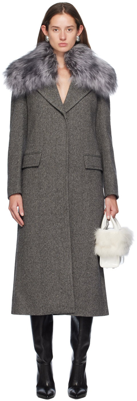 ブルマリン BLUMARINE カシミヤシルクファー付きコート ブルマリン BLUMARINE カシミヤシルクファー付きコート（商品