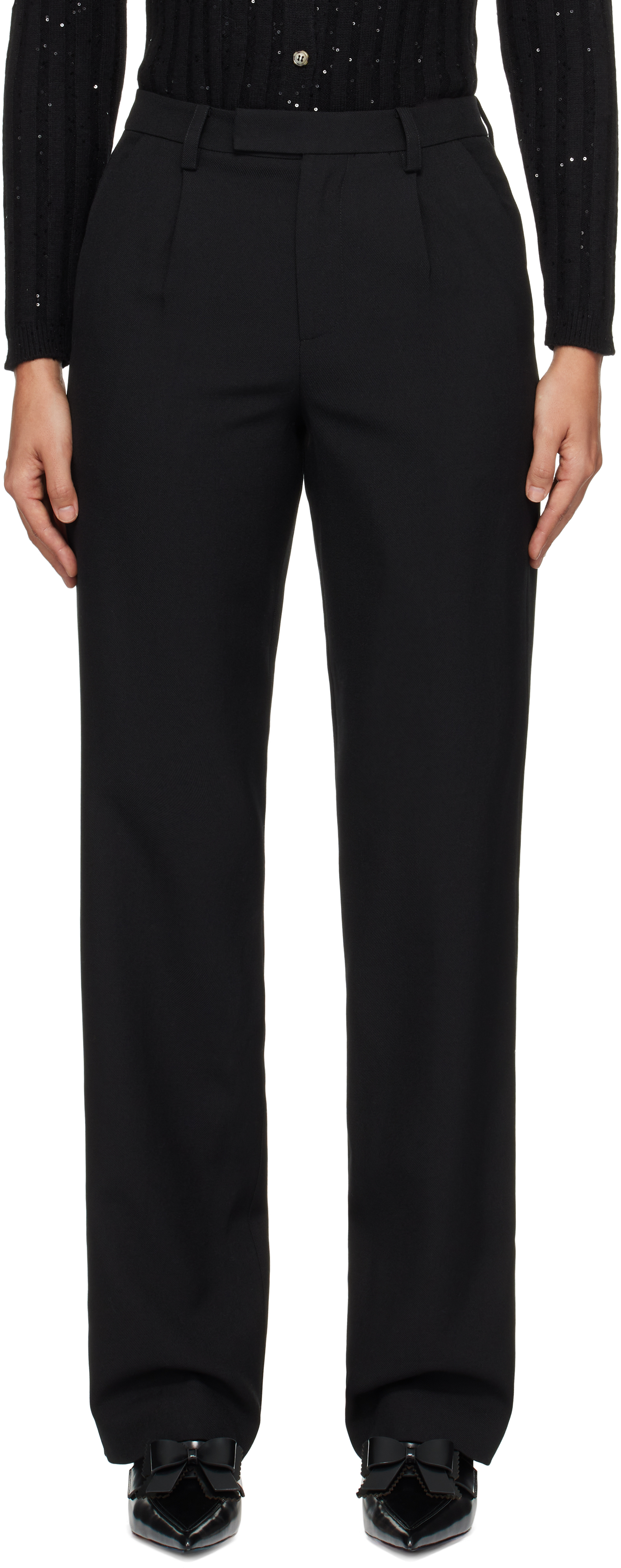 Black Straight-Leg Trousers