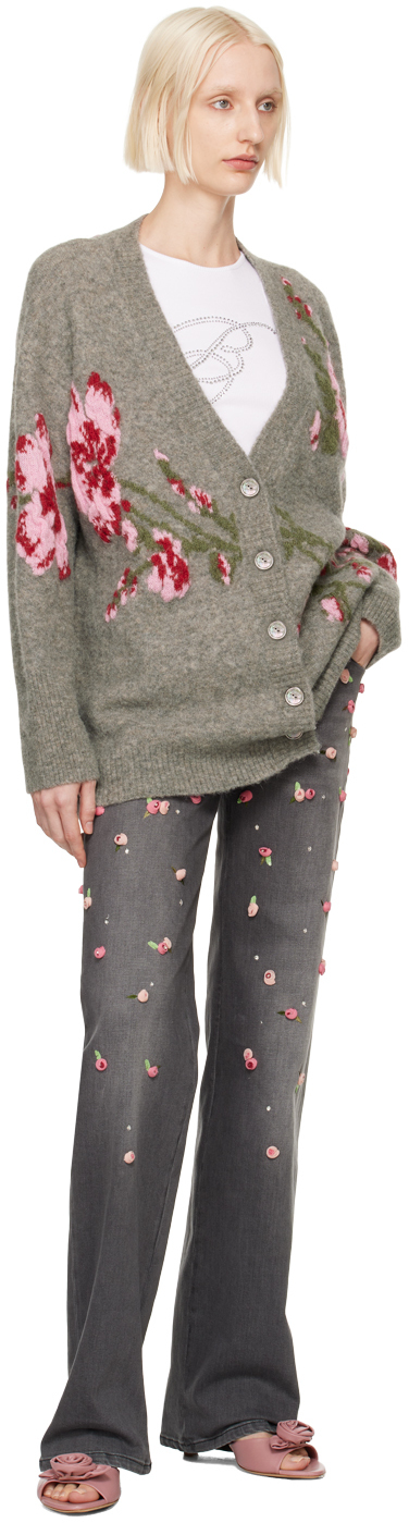 Blumarine Maxi Sweater Cardigan Clothing In F9141 Frost Grey/dah